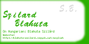 szilard blahuta business card